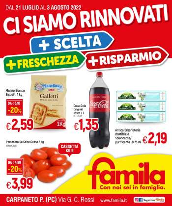 Volantino Famila - 21/7/2022 - 3/8/2022.