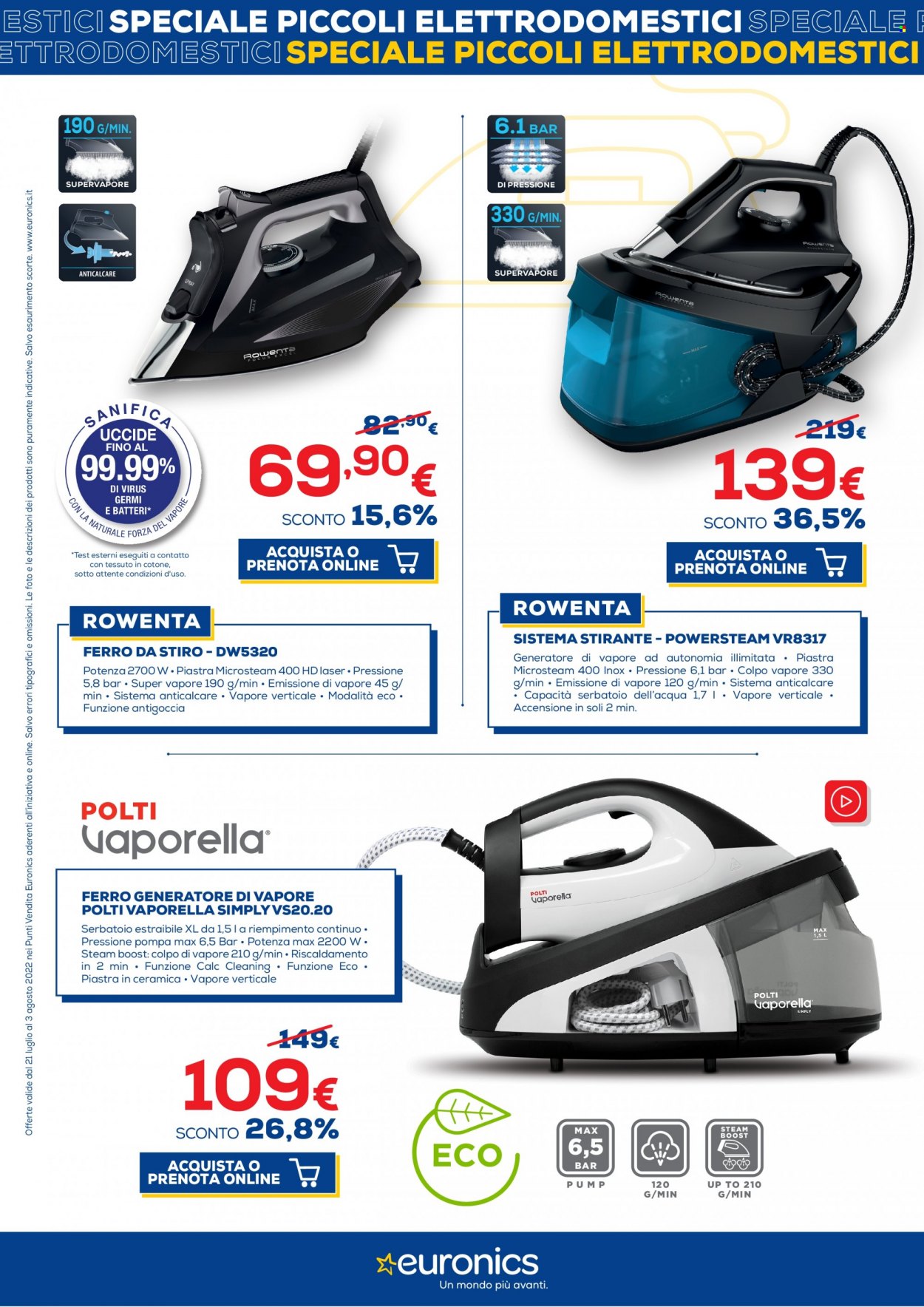 Volantino Euronics - 21/7/2022 - 3/8/2022. Pagina 20