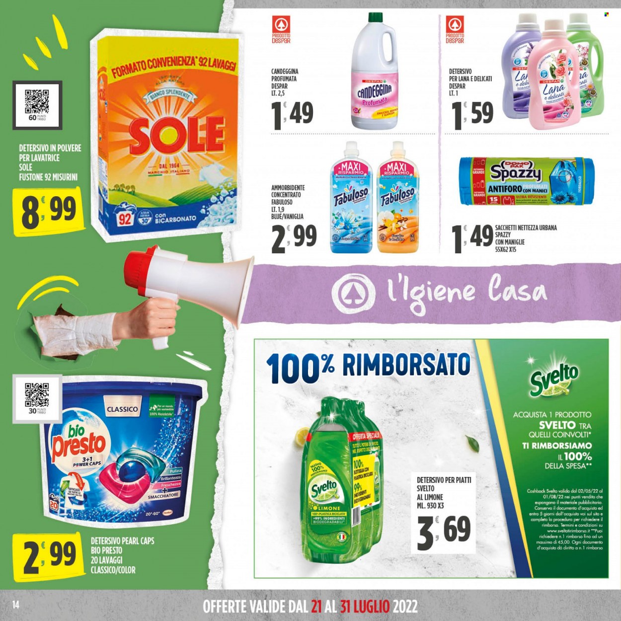 Volantino Eurospar - 21/7/2022 - 31/7/2022. Pagina 14