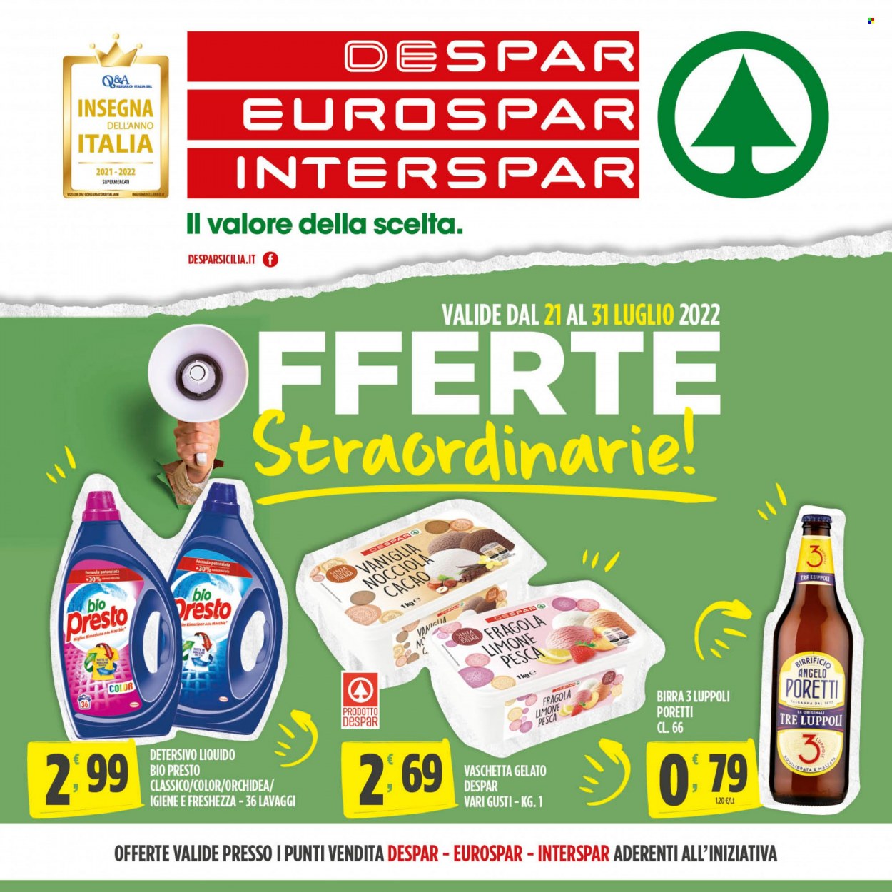 Volantino Interspar - 21/7/2022 - 31/7/2022. Pagina 1