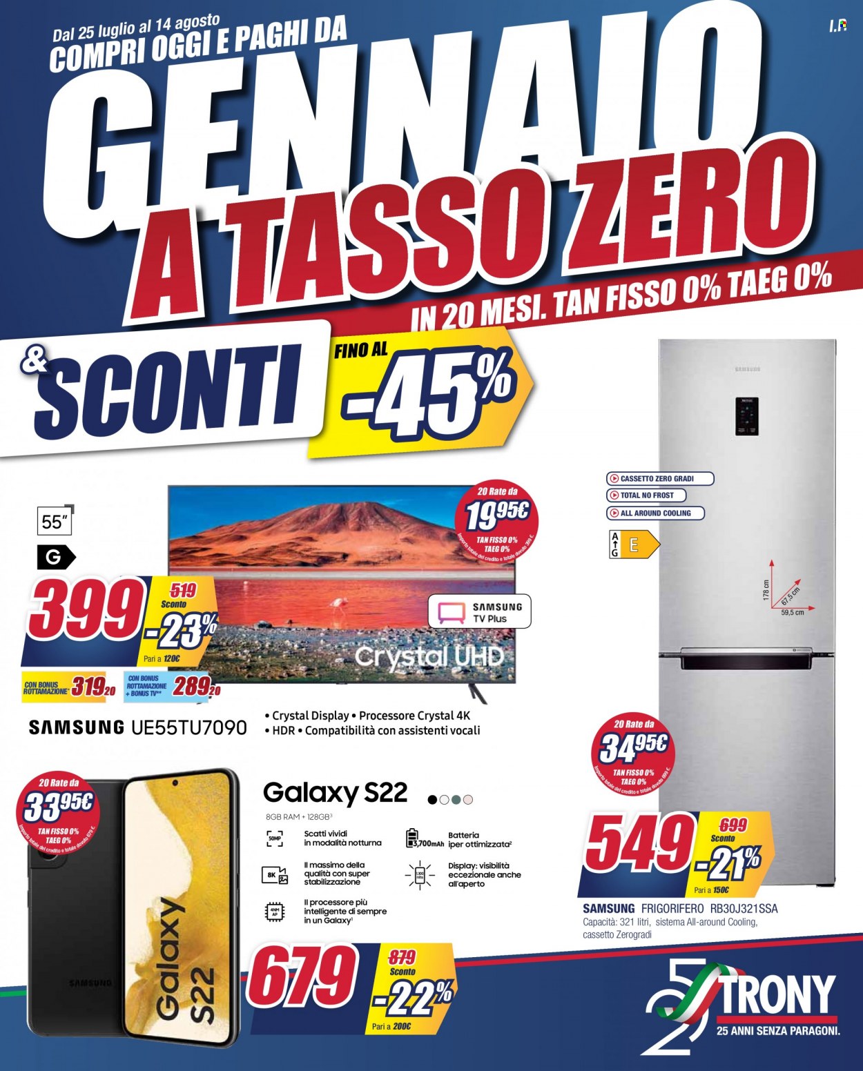 Volantino Trony - 25/7/2022 - 14/8/2022. Pagina 1