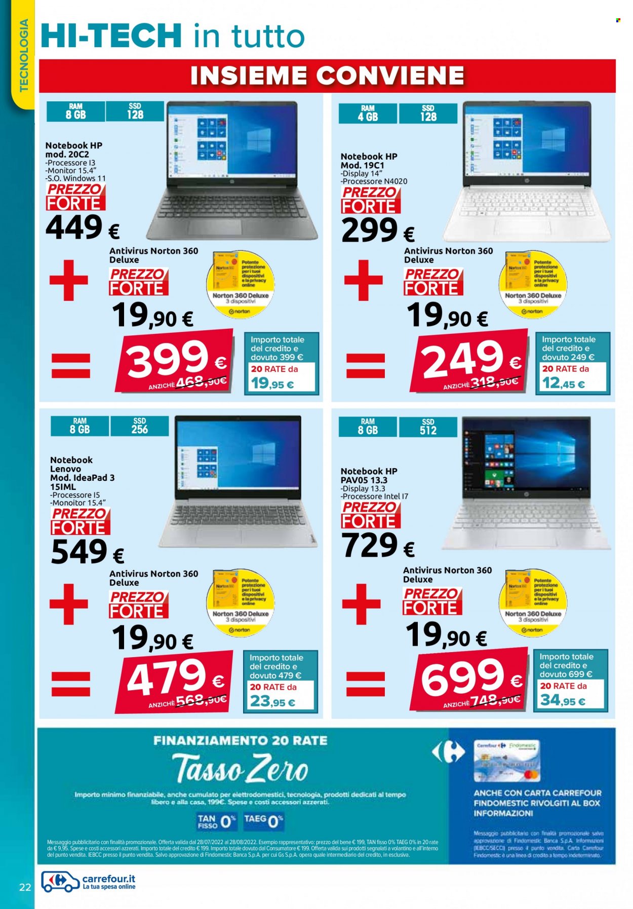 Volantino Carrefour - 28/7/2022 - 28/8/2022. Pagina 22