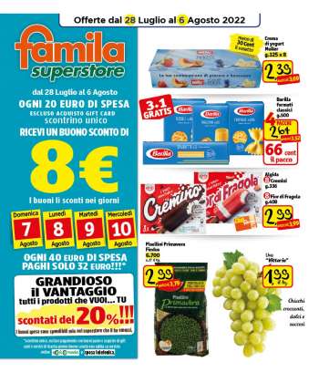 Volantino Famila - 28/7/2022 - 6/8/2022.