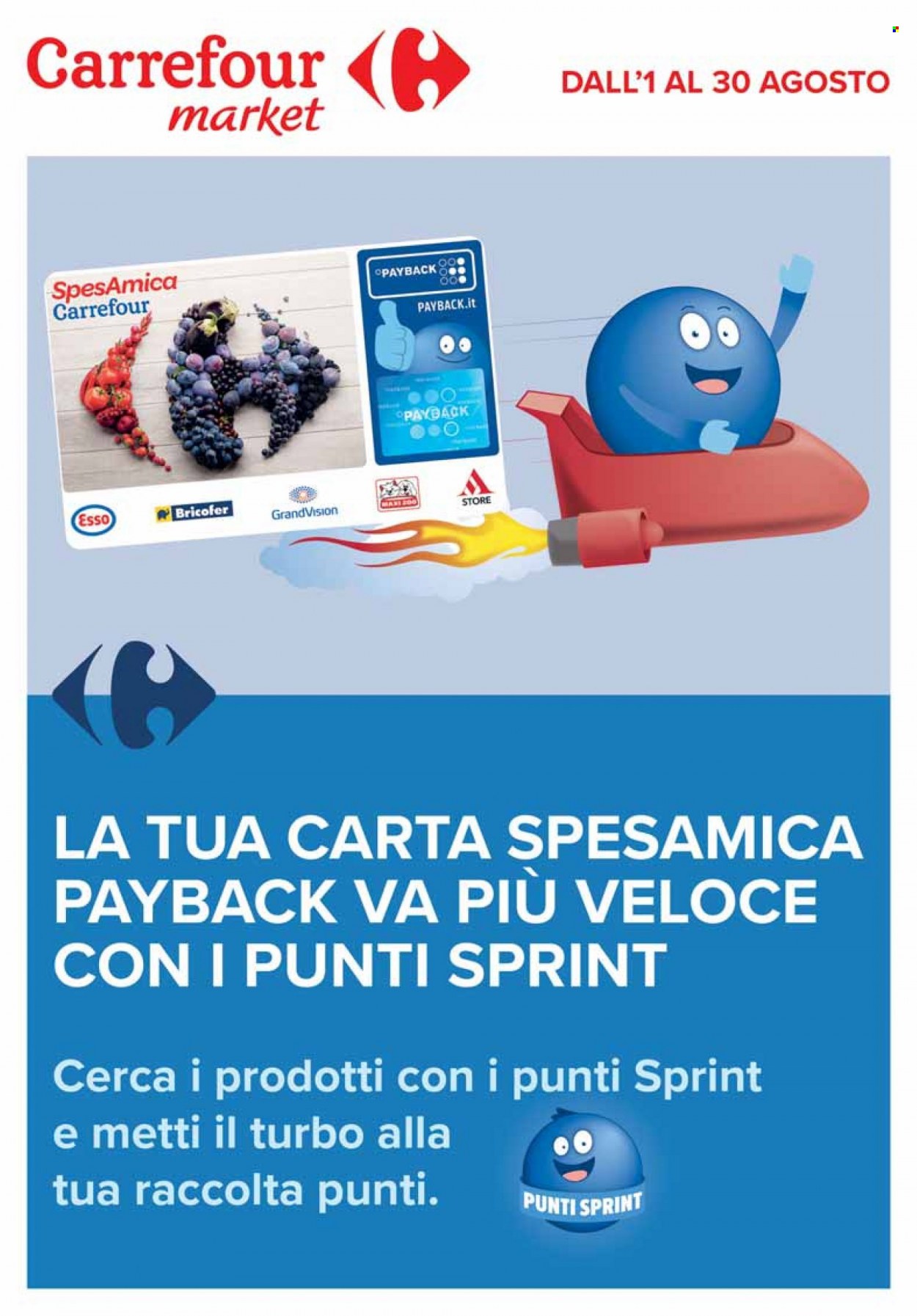 Volantino Carrefour - 1/8/2022 - 30/8/2022. Pagina 1