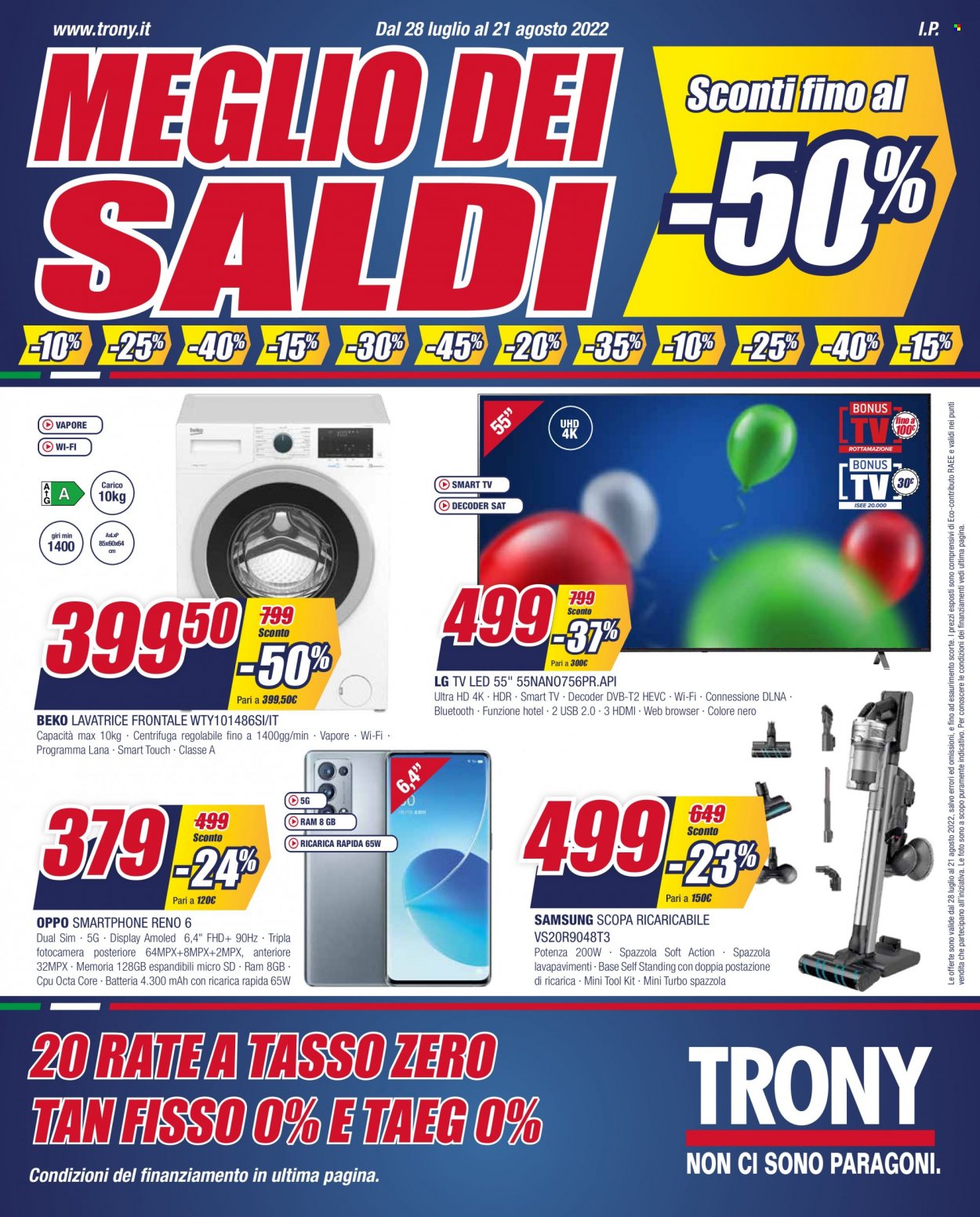 Volantino Trony - 28/7/2022 - 21/8/2022. Pagina 1
