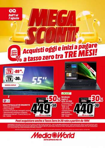 Volantino MediaWorld - 1/8/2022 - 7/8/2022.