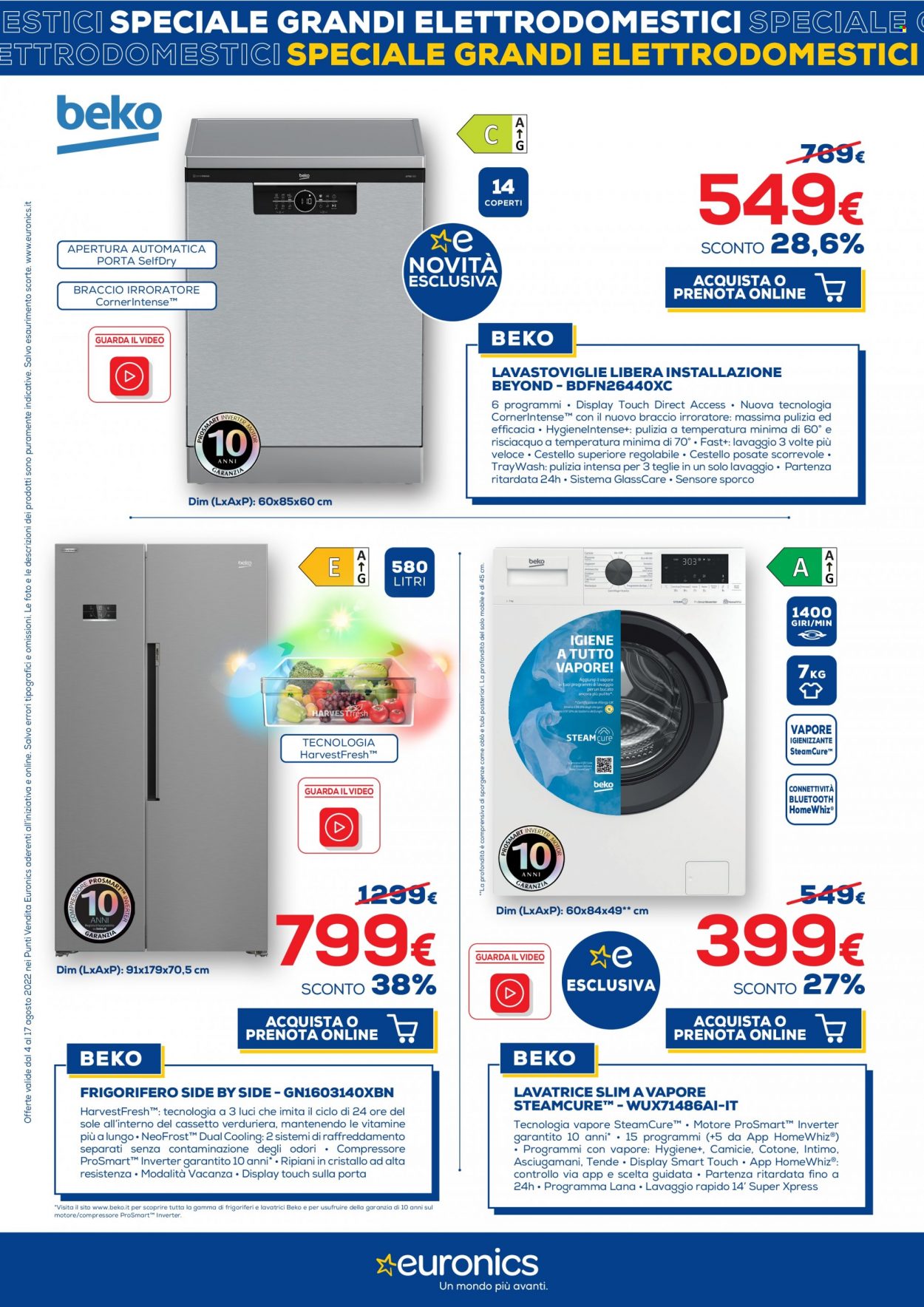 Volantino Euronics - 4/8/2022 - 17/8/2022. Pagina 3