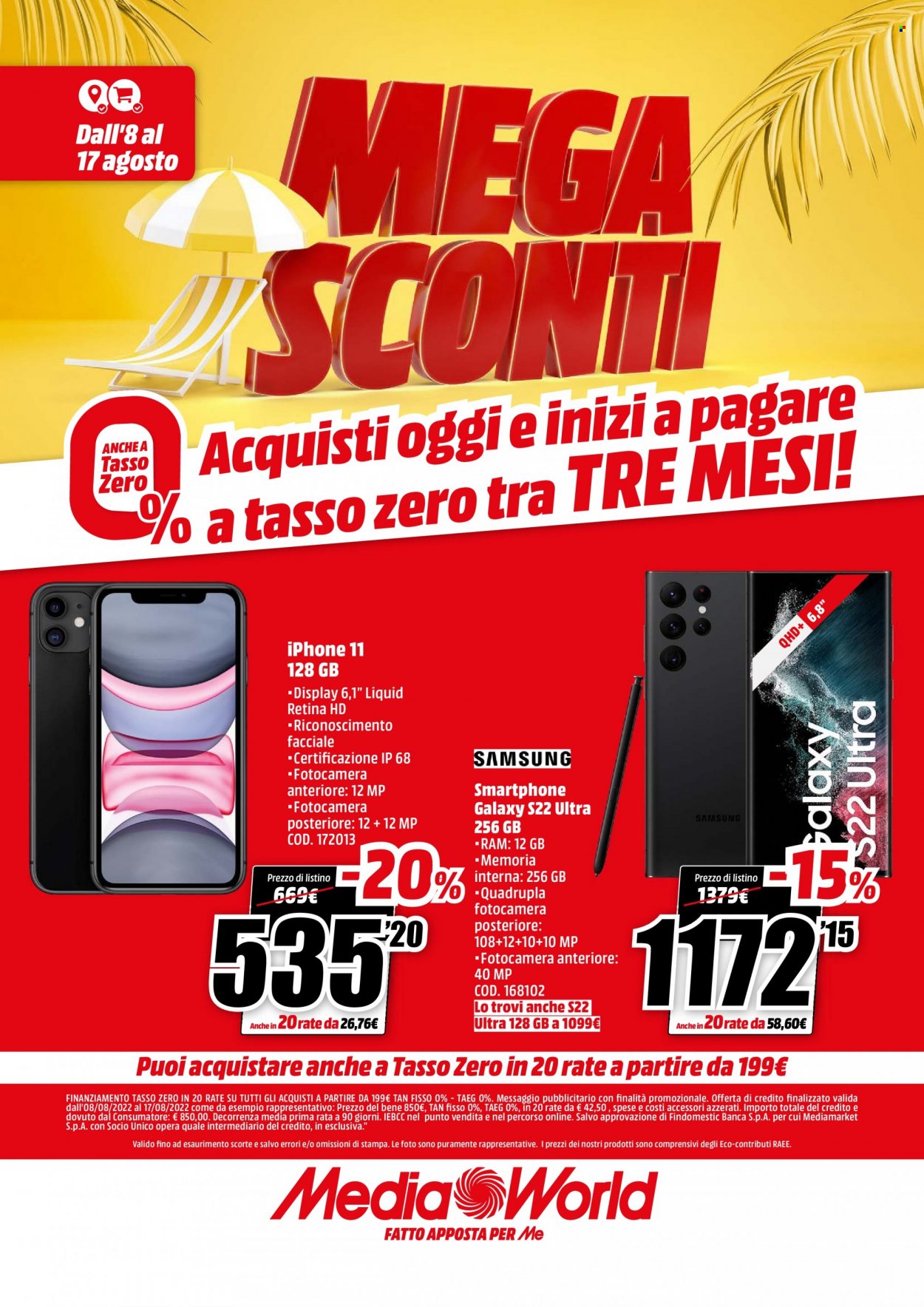 Volantino MediaWorld - 8/8/2022 - 17/8/2022. Pagina 1