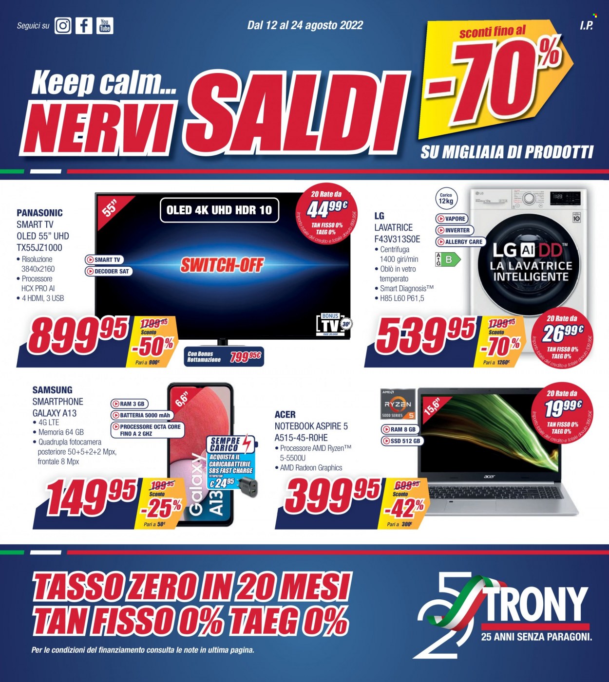 Volantino Trony - 12/8/2022 - 24/8/2022. Pagina 1