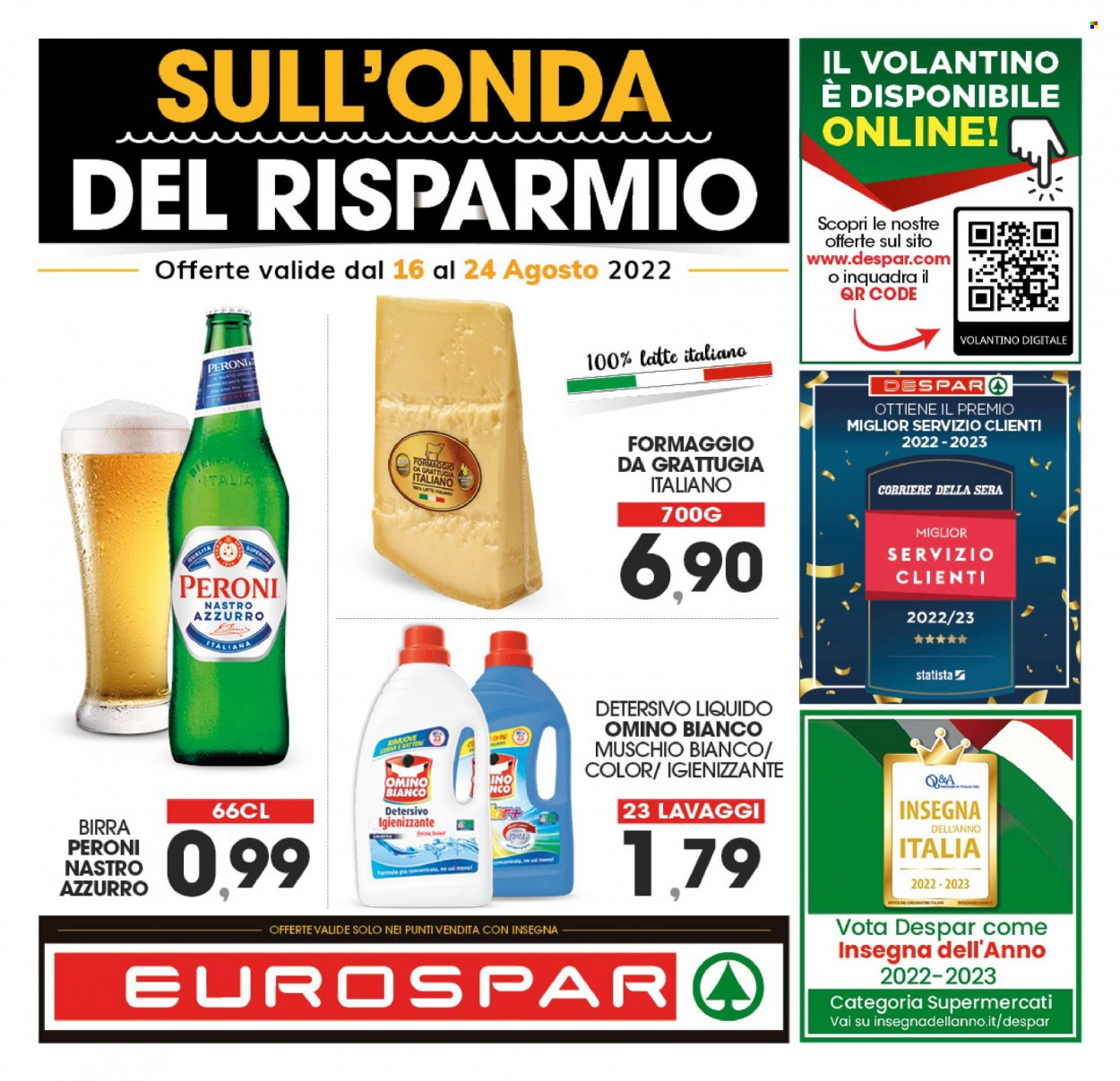 Volantino Eurospar - 16/8/2022 - 24/8/2022. Pagina 1
