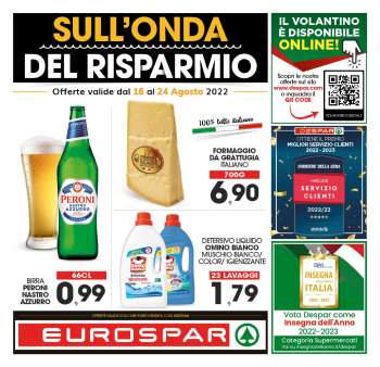 Volantino Eurospar - 16/8/2022 - 24/8/2022.