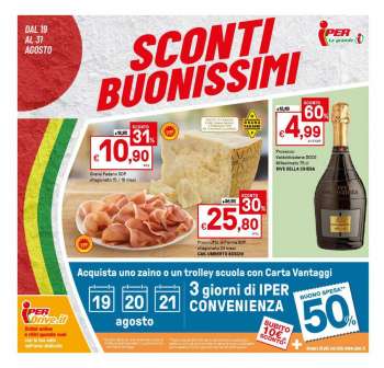 Volantino Iper, La grande i - 19/8/2022 - 31/8/2022.