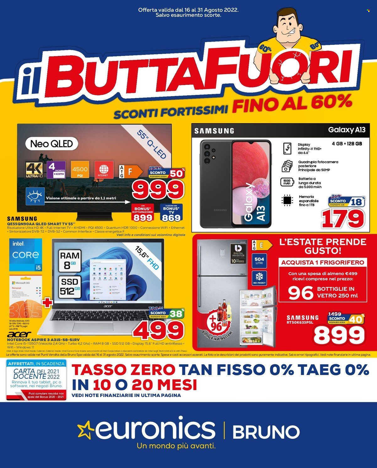 Volantino Euronics - 16/8/2022 - 31/8/2022. Pagina 1