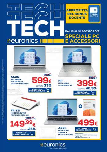 Volantino Euronics - 18/8/2022 - 31/8/2022.