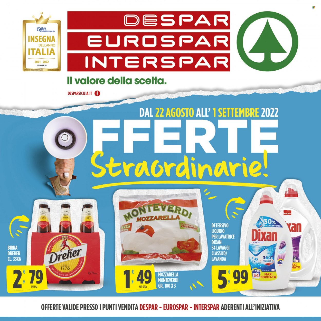Volantino Interspar - 22/8/2022 - 1/9/2022. Pagina 1