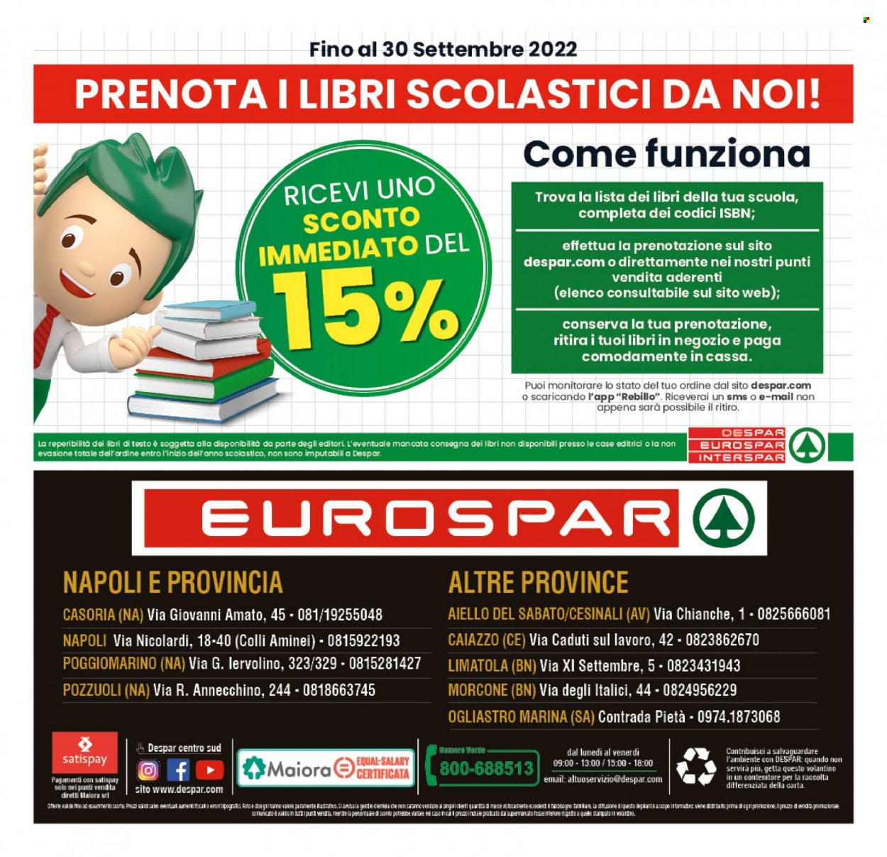 Volantino Eurospar - 25/8/2022 - 4/9/2022. Pagina 20