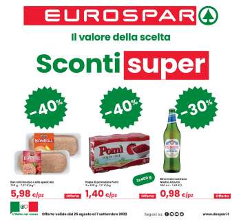 Volantino Eurospar - 25/8/2022 - 7/9/2022.