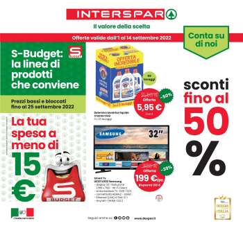 Volantino Interspar - 1/9/2022 - 14/9/2022.