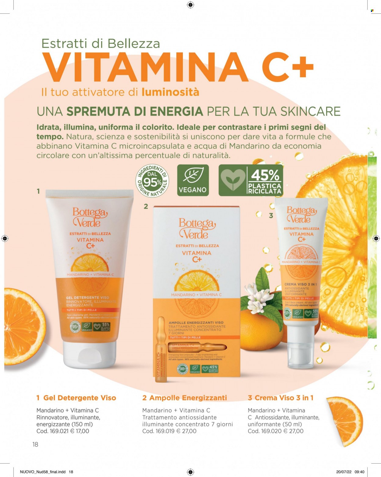 thumbnail - Volantino Bottega Verde - 4/9/2022 - 20/1/2023 - Prodotti in offerta - detergente, crema viso, detergente viso. Pagina 18.