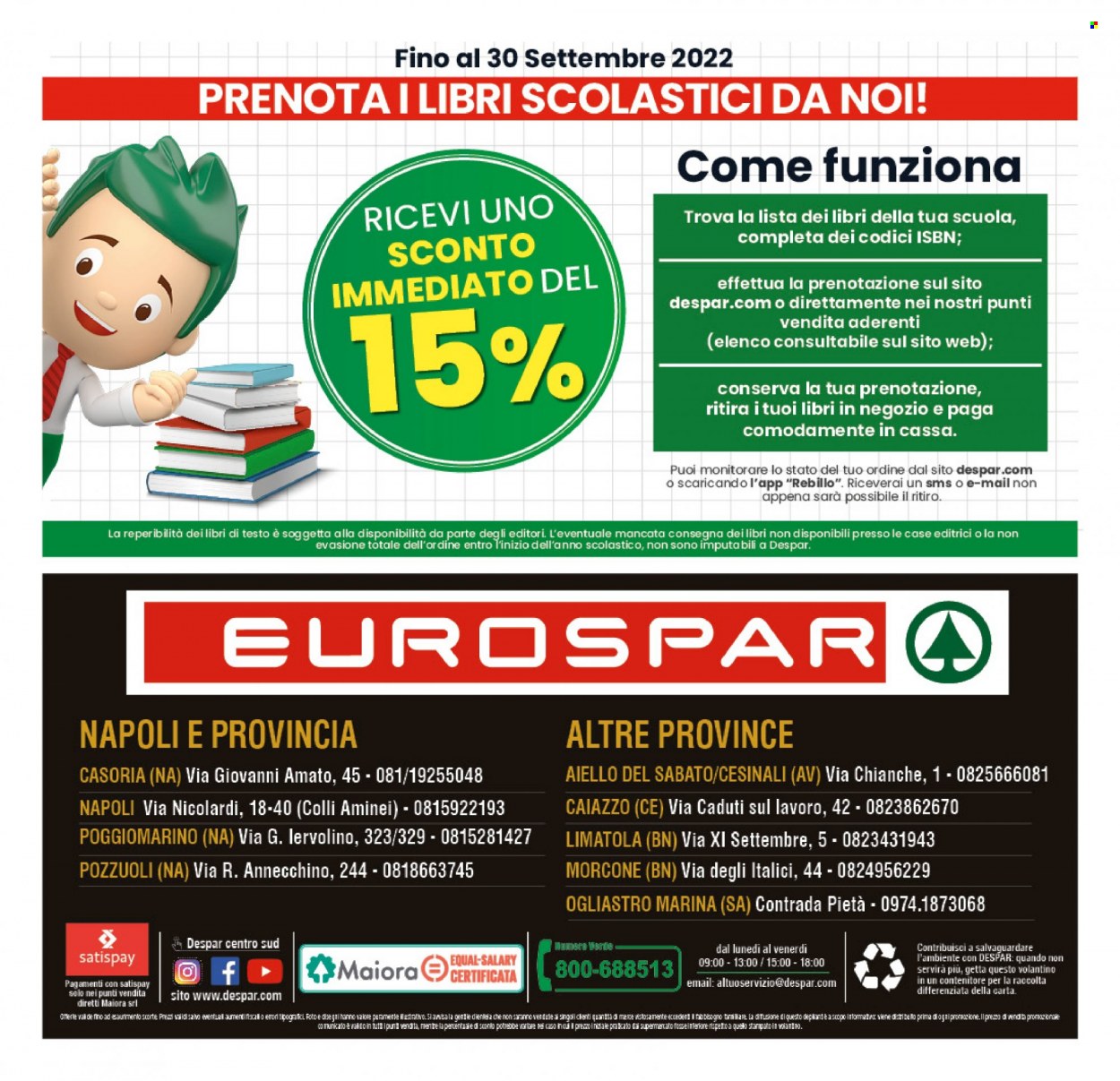Volantino Eurospar - 15/9/2022 - 25/9/2022. Pagina 20