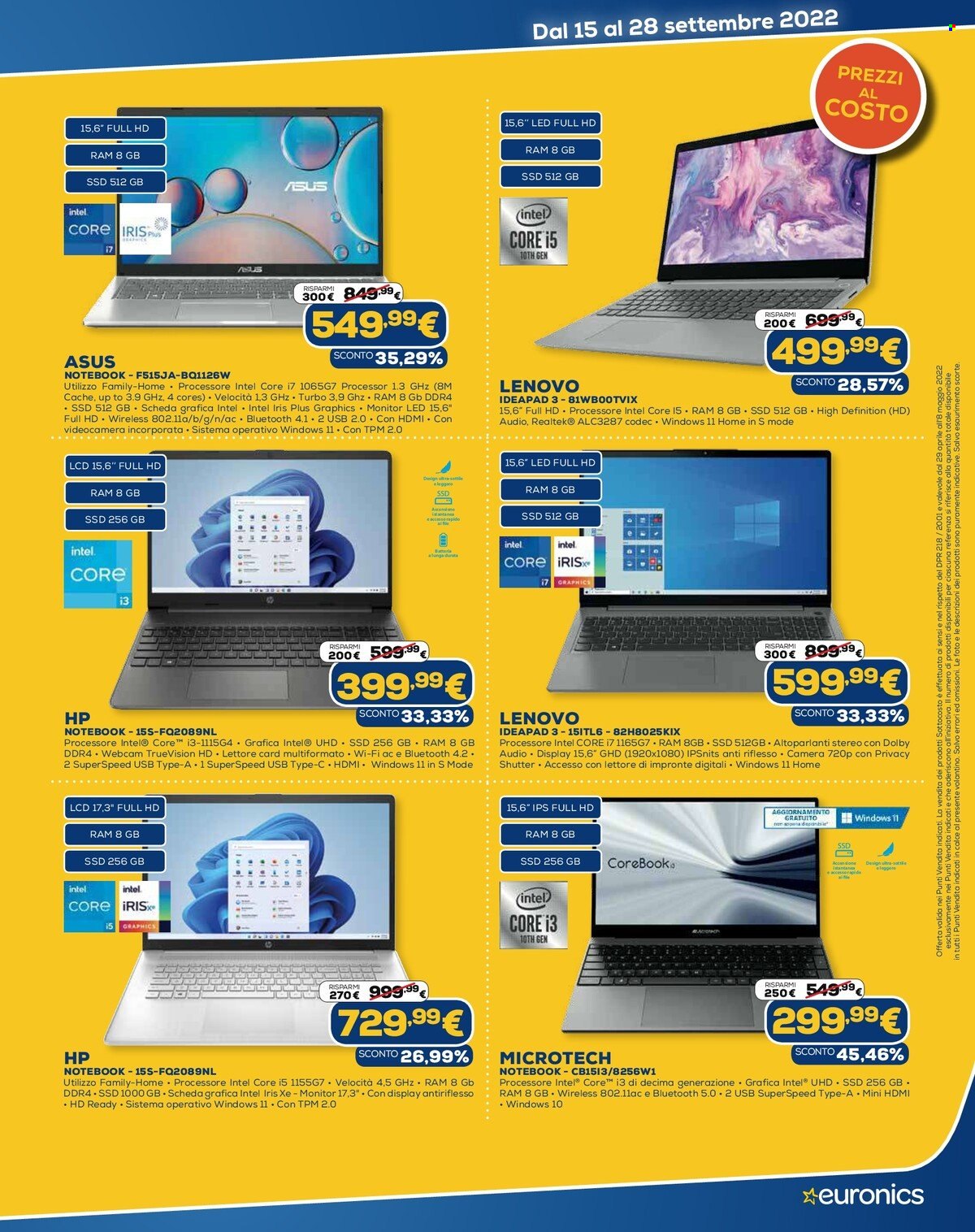 Volantino Euronics - 15/9/2022 - 28/9/2022. Pagina 7