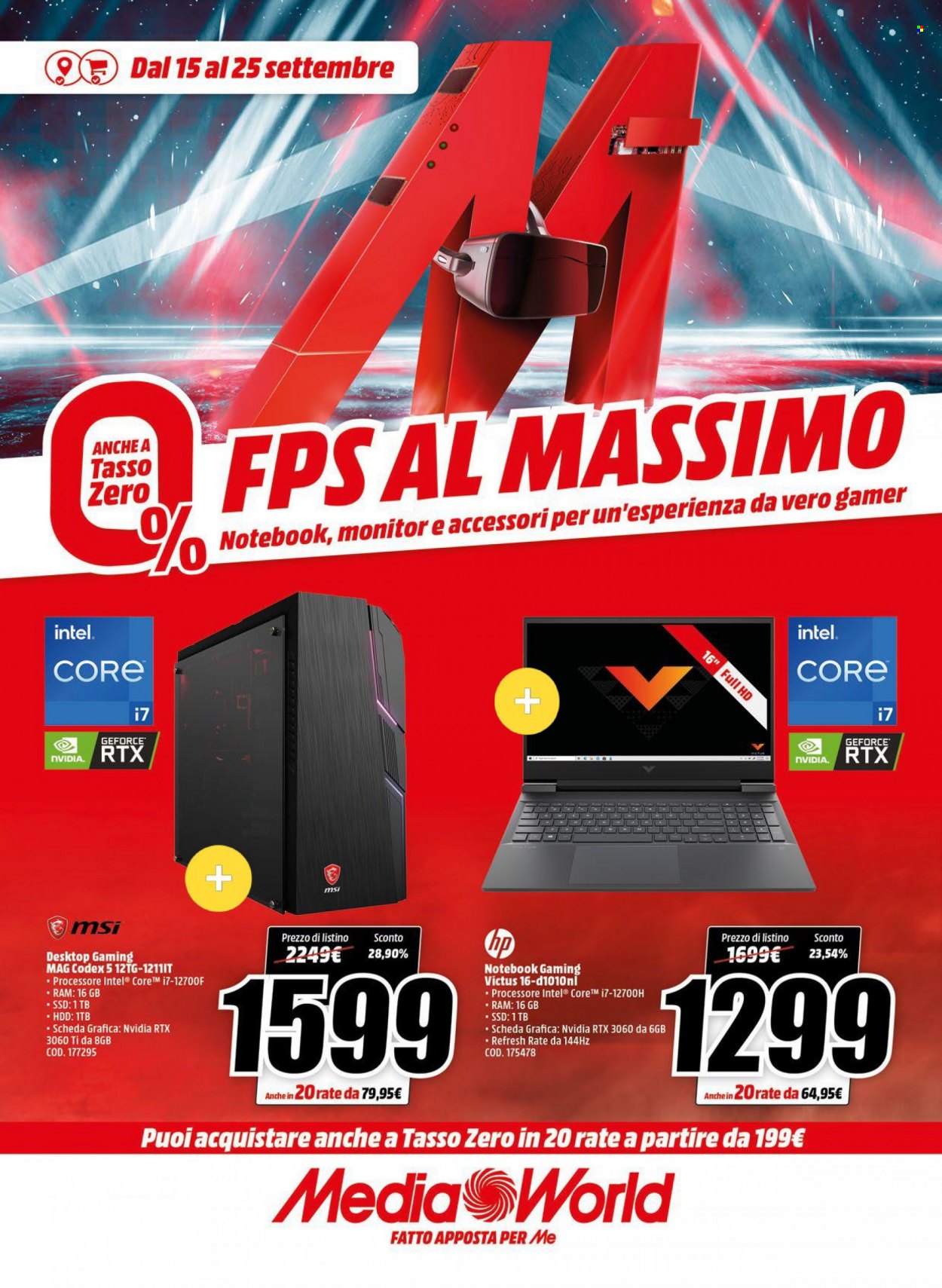 Volantino MediaWorld - 15/9/2022 - 25/9/2022. Pagina 1
