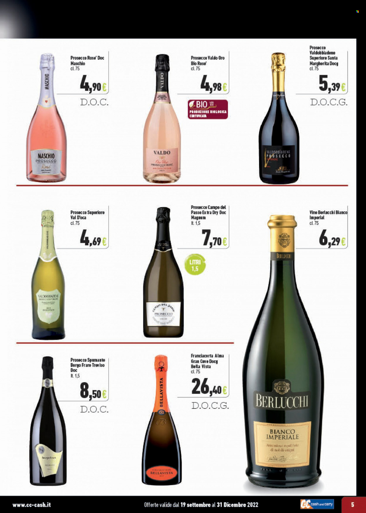 thumbnail - Volantino C+C Cash & Carry - 19/9/2022 - 31/12/2022 - Prodotti in offerta - gelato, Magnum, Valdobbiadene, Prosecco, vino, Campo del Passo. Pagina 5.