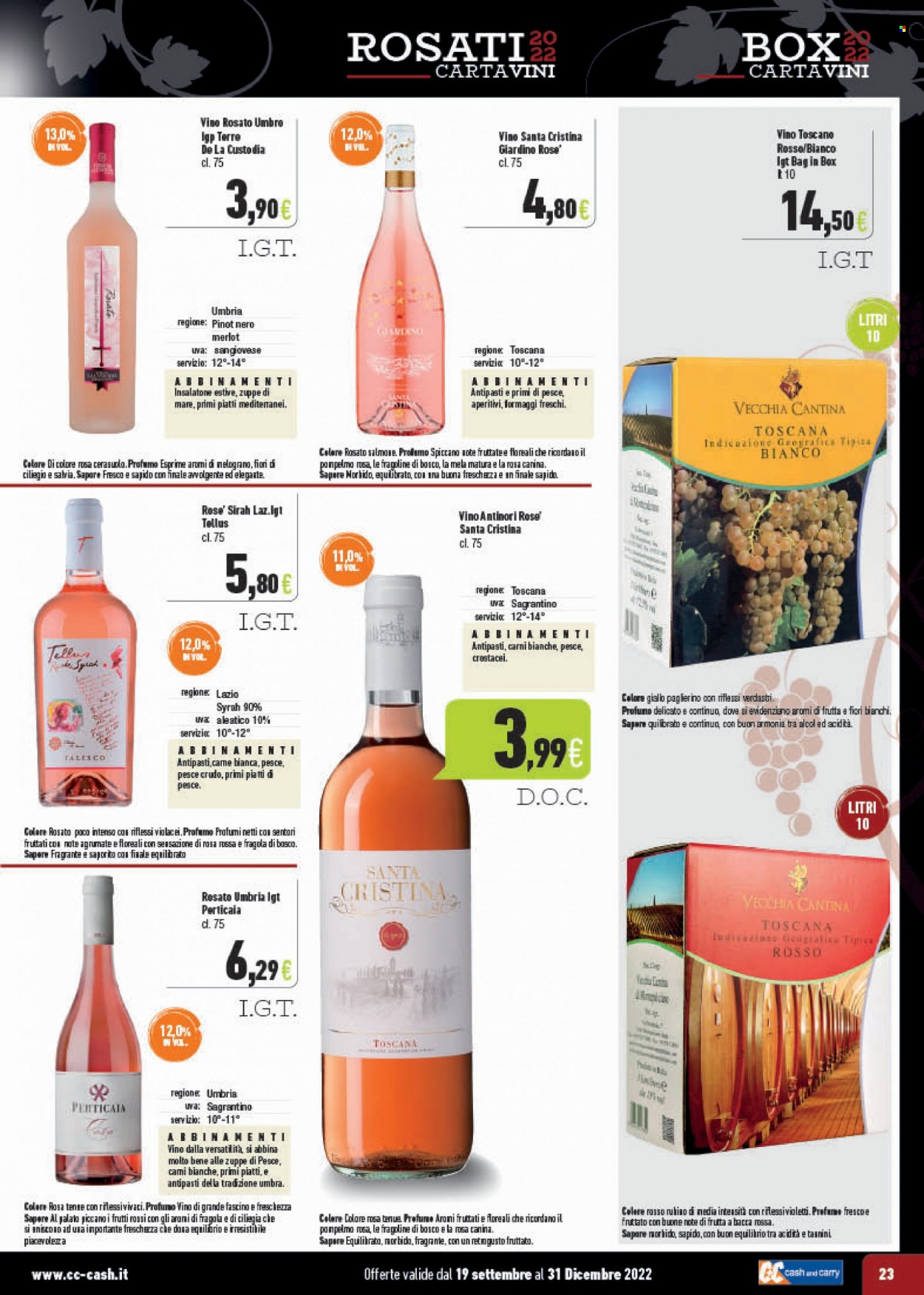 thumbnail - Volantino C+C Cash & Carry - 19/9/2022 - 31/12/2022 - Prodotti in offerta - fragoline, Merlot, Pinot Nero, vino, vino rosato, Sangiovese, Cerasuolo, profumo. Pagina 23.