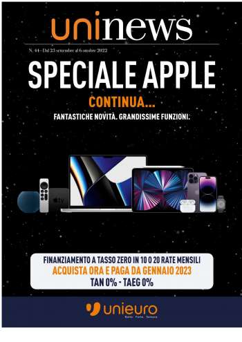 Volantino Unieuro - 23/9/2022 - 6/10/2022.