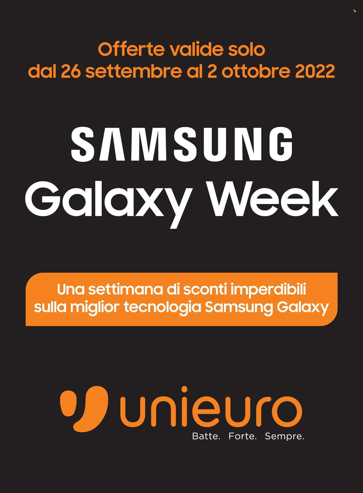 Volantino Unieuro - 26/9/2022 - 2/10/2022. Pagina 1
