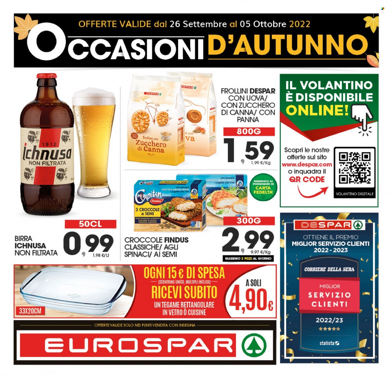 Volantino Eurospar - 26/9/2022 - 5/10/2022. Pagina 1