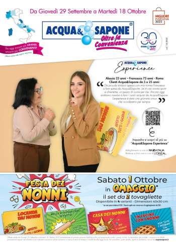 Volantino Acqua & Sapone - 29/9/2022 - 18/10/2022.