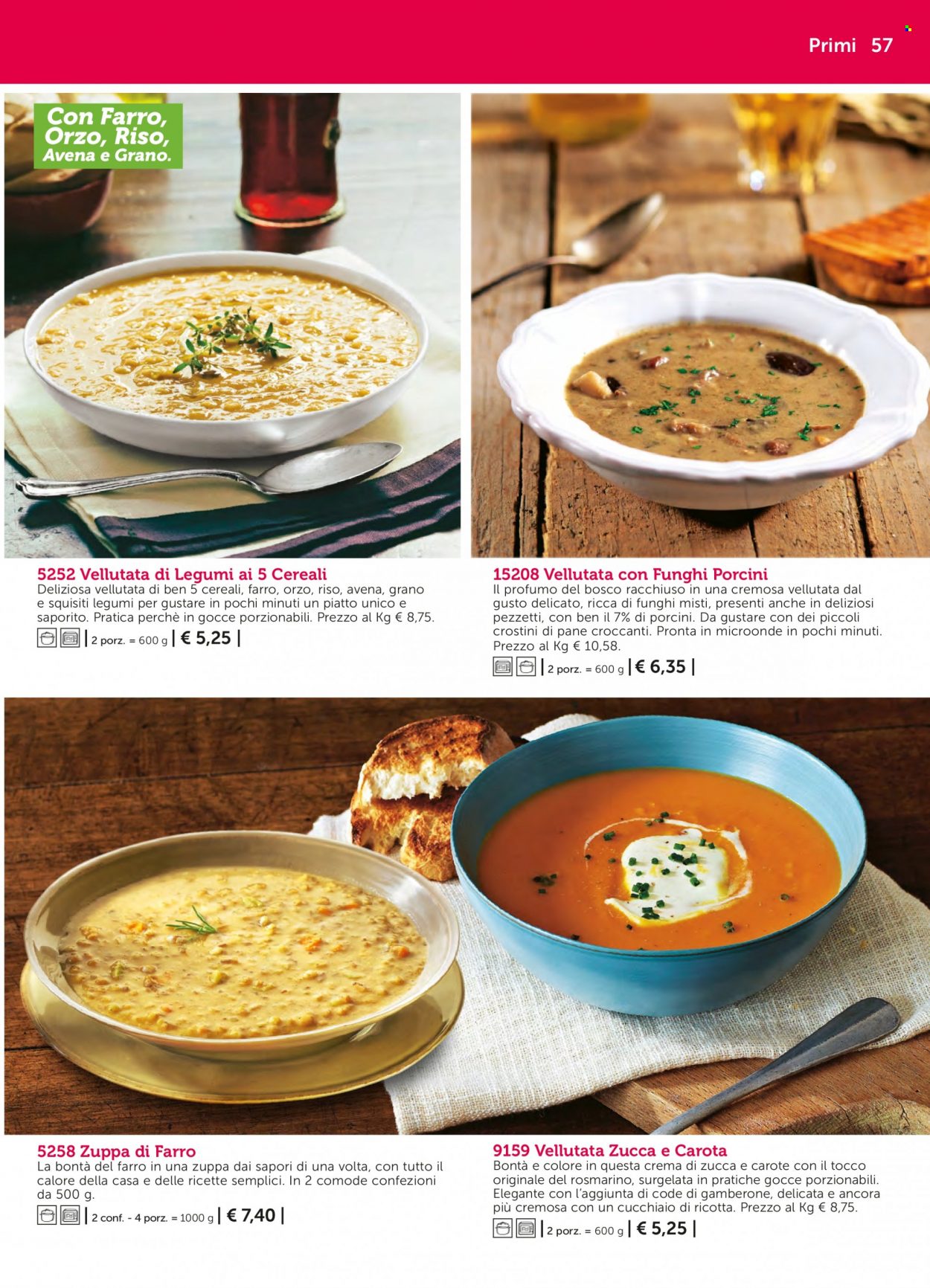 thumbnail - Volantino Bofrost - Prodotti in offerta - zuppa, vellutata, crema di zucca, pane. Pagina 57.