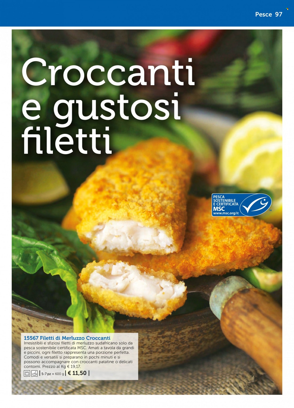 thumbnail - Volantino Bofrost - Prodotti in offerta - filetti di merluzzo, pesce, merluzzo. Pagina 97.