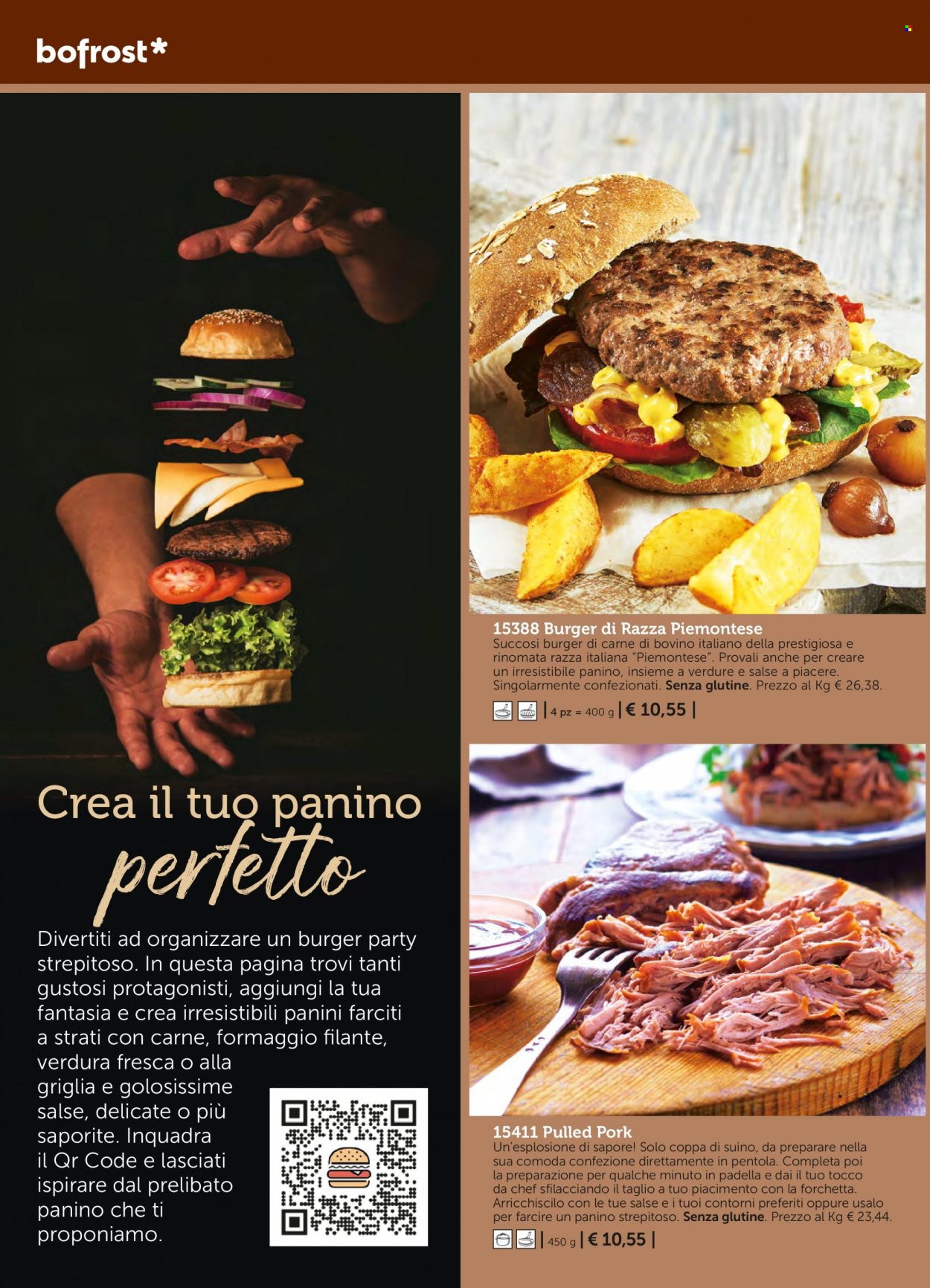 thumbnail - Volantino Bofrost - Prodotti in offerta - manzo, hamburger, coppa di suino, pulled pork. Pagina 100.