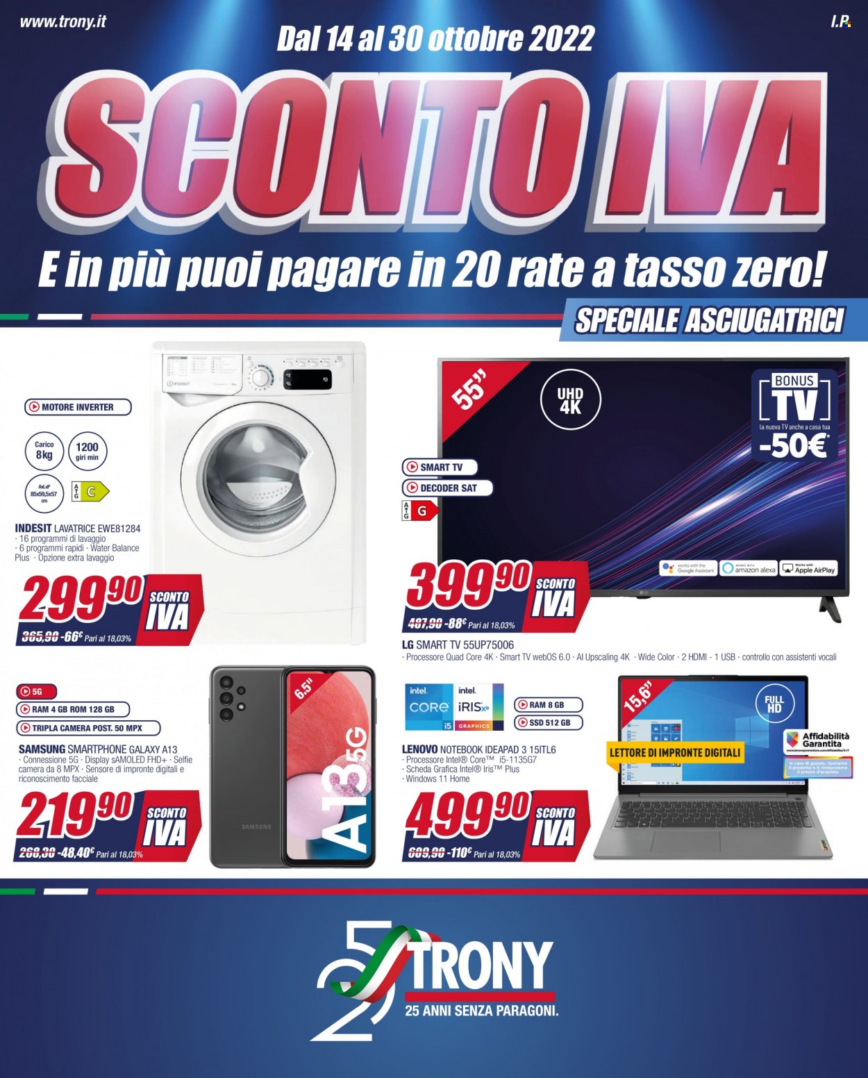 Volantino Trony - 14/10/2022 - 30/10/2022. Pagina 1