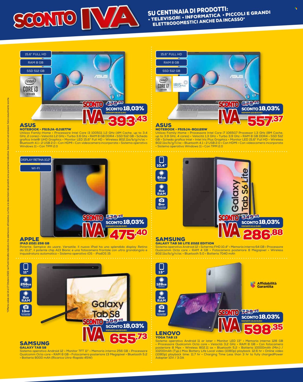 Volantino Euronics - 14/10/2022 - 17/10/2022. Pagina 9