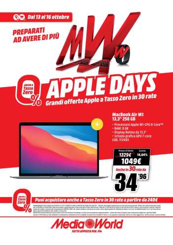 Volantino MediaWorld - 13/10/2022 - 16/10/2022.
