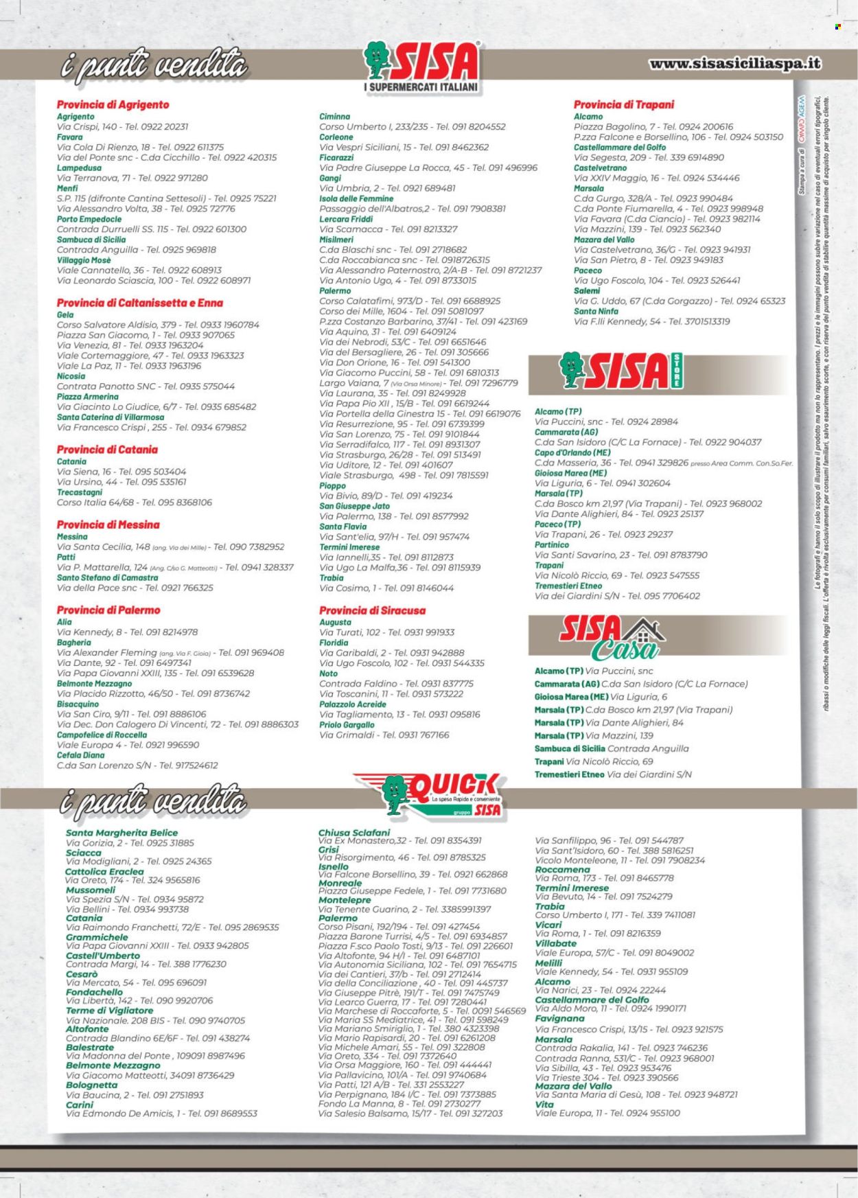 thumbnail - Volantino SISA - 1/10/2022 - 31/12/2022 - Prodotti in offerta - Marsala, porto, Sambuca, balsamo. Pagina 12.