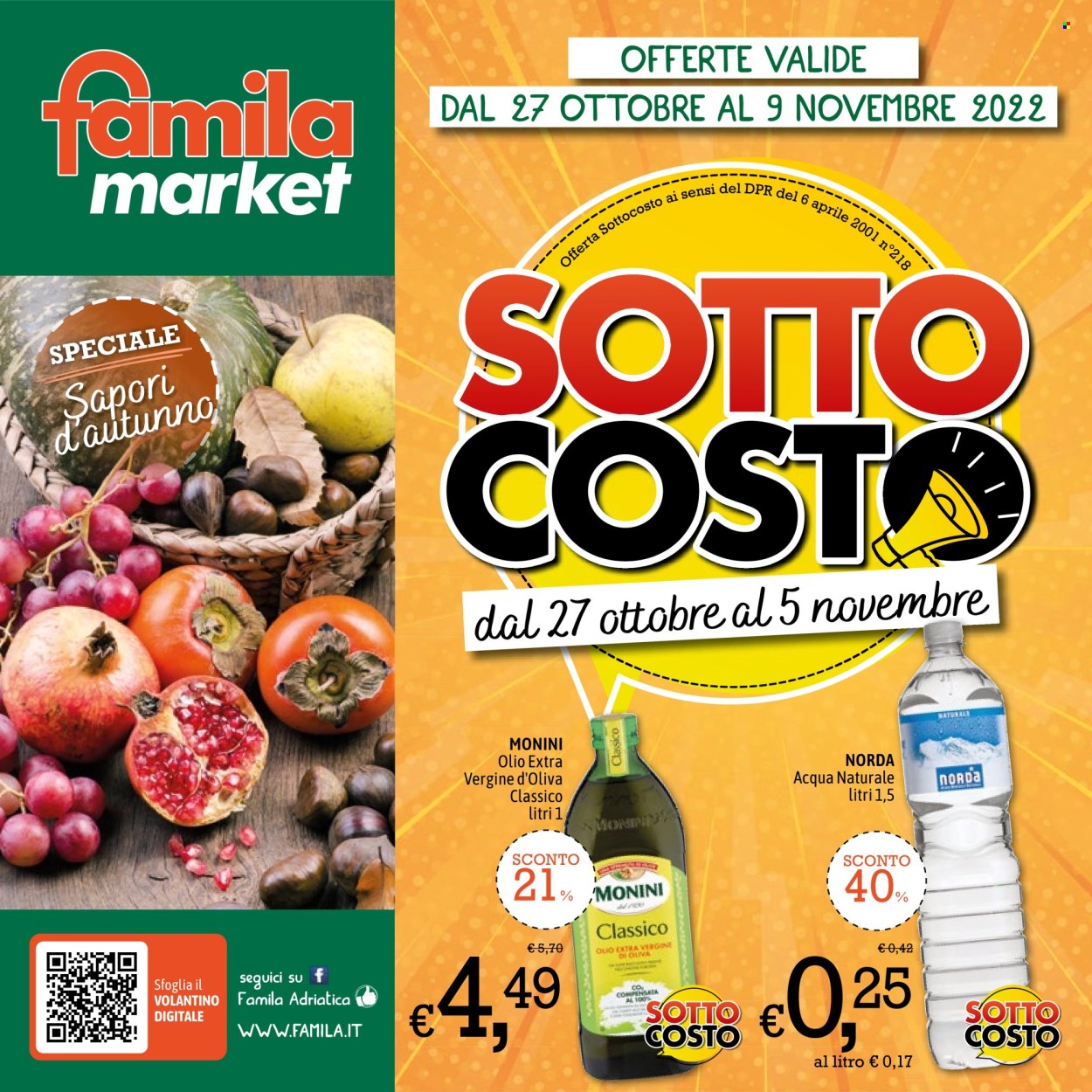 Volantino Famila - 27/10/2022 - 9/11/2022. Pagina 1
