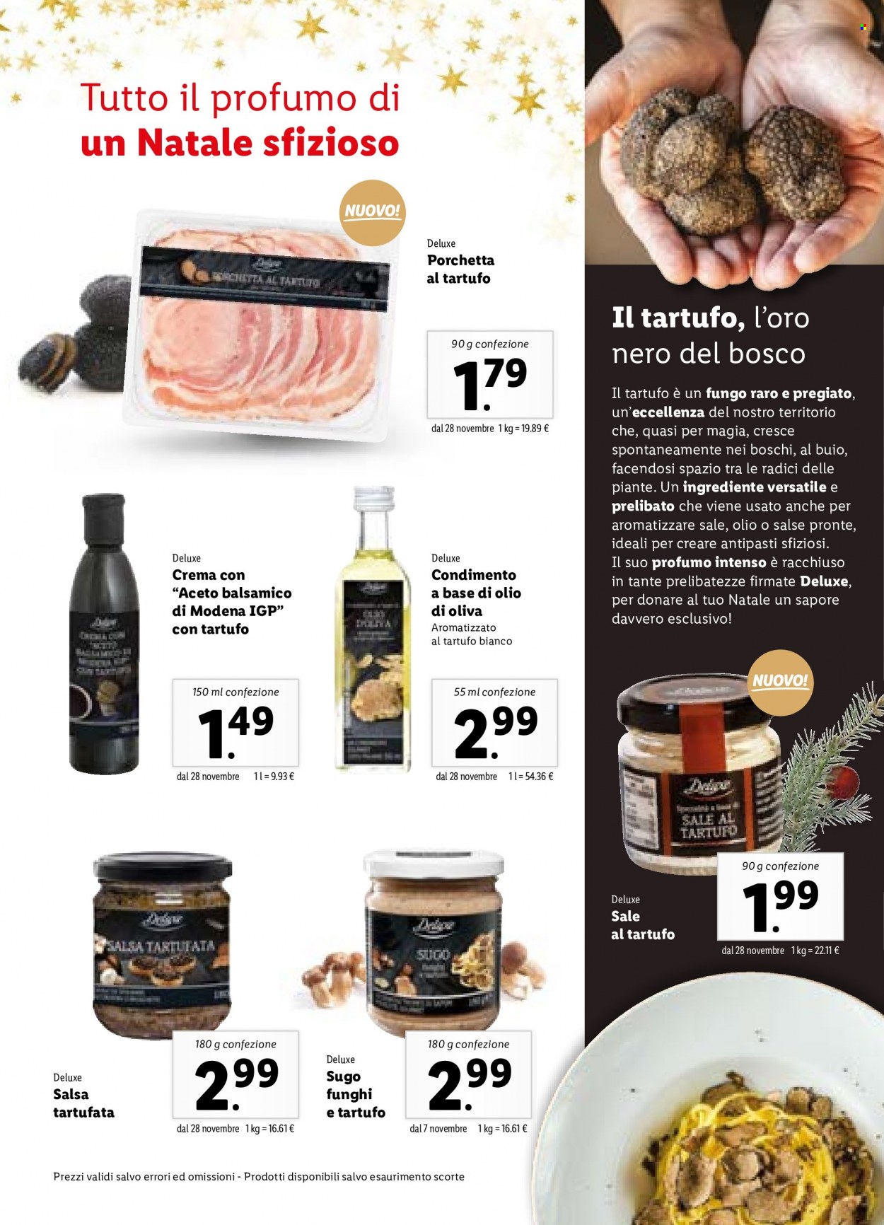 thumbnail - Volantino Lidl - 31/10/2022 - 27/12/2022 - Prodotti in offerta - sugo, porchetta, salsa tartufata, aceto, aceto balsamico, profumo. Pagina 25.