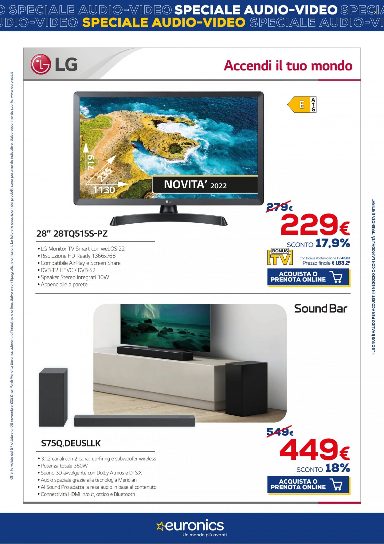 Volantino Euronics - 27/10/2022 - 6/11/2022. Pagina 11