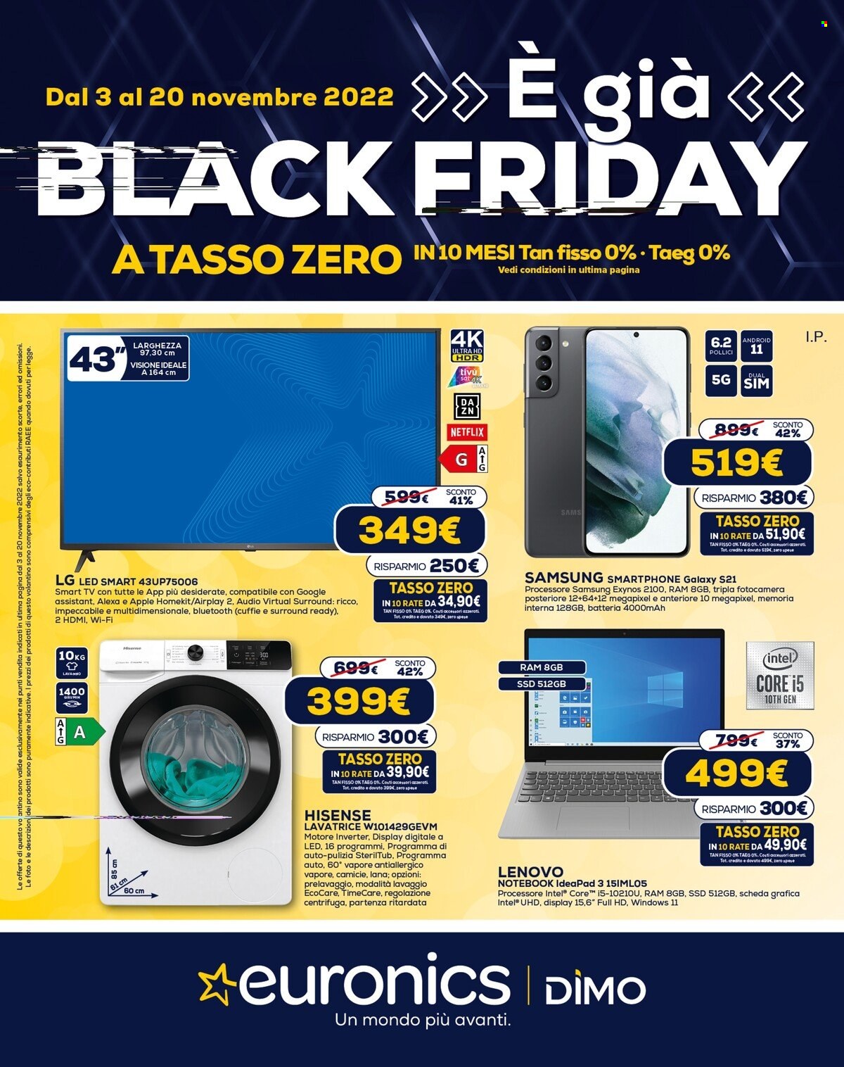 Volantino Euronics - 3/11/2022 - 20/11/2022. Pagina 1