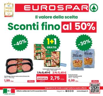 Volantino Eurospar - 3/11/2022 - 16/11/2022.