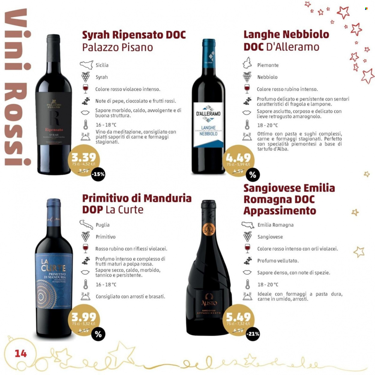 thumbnail - Volantino Penny Market - 9/11/2022 - 31/12/2022 - Prodotti in offerta - Primitivo, Primitivo di Manduria, vino, Sangiovese, profumo. Pagina 14.