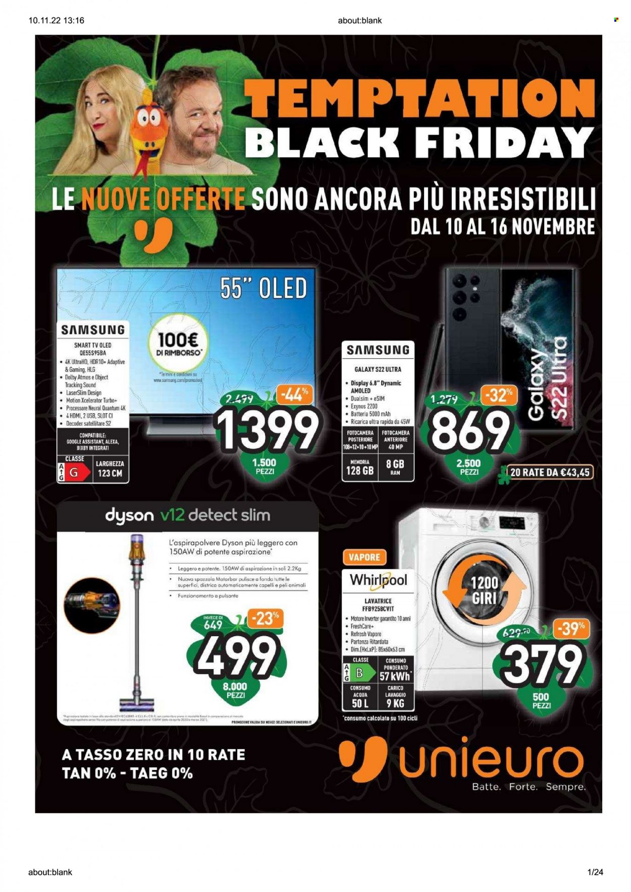 Volantino Unieuro - 10/11/2022 - 16/11/2022. Pagina 1