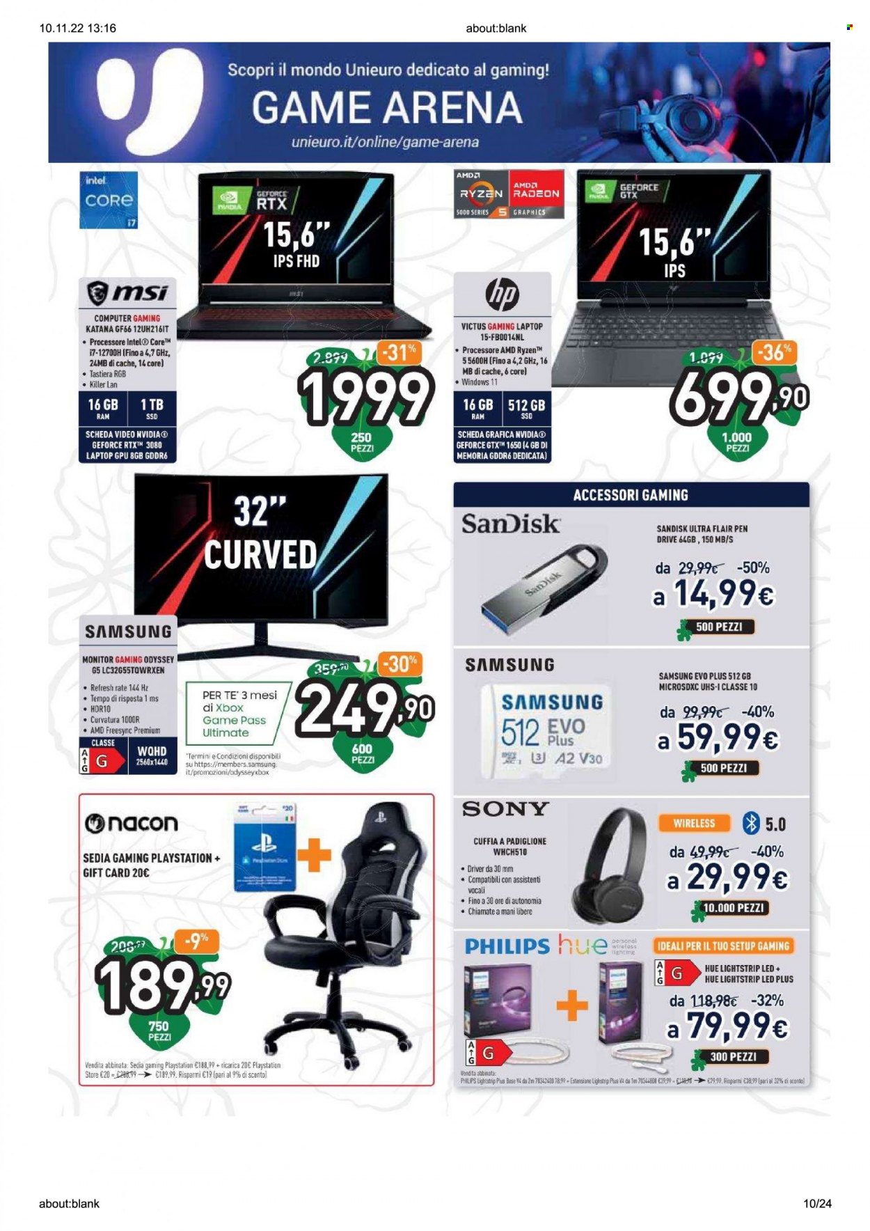 Volantino Unieuro - 10/11/2022 - 16/11/2022. Pagina 10