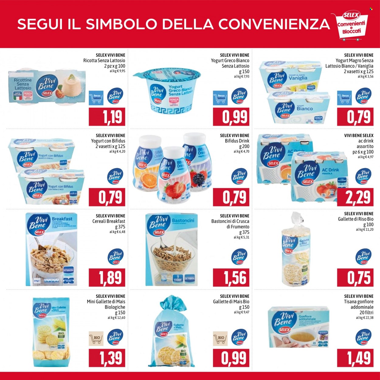 thumbnail - Volantino Famila - Prodotti in offerta - gallette di riso, gallette, formaggio, ricotta, yogurt, yogurt greco, latte, tisana. Pagina 16.