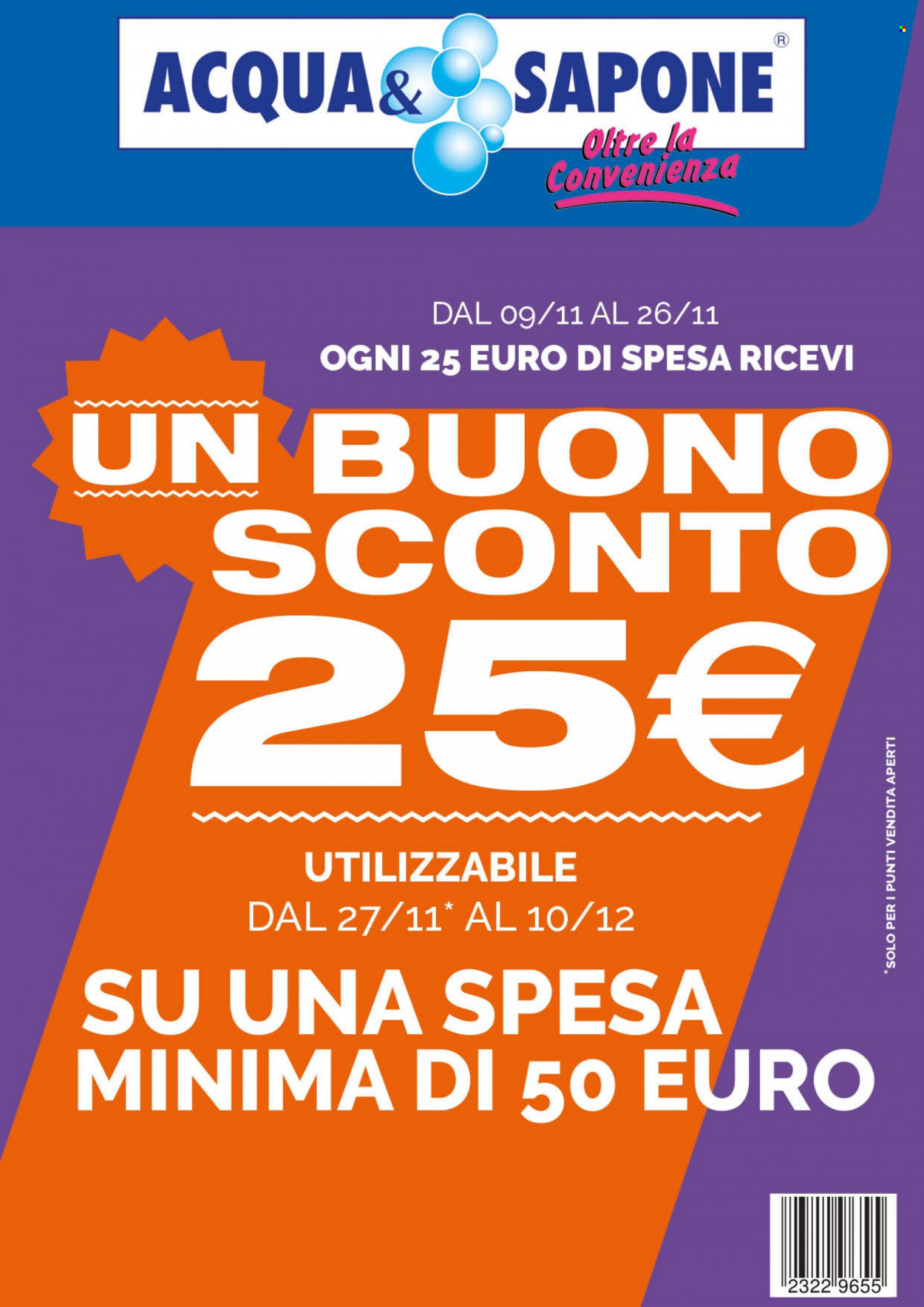thumbnail - Volantino Acqua & Sapone - 9/11/2022 - 10/12/2022 - Prodotti in offerta - sapone. Pagina 1.