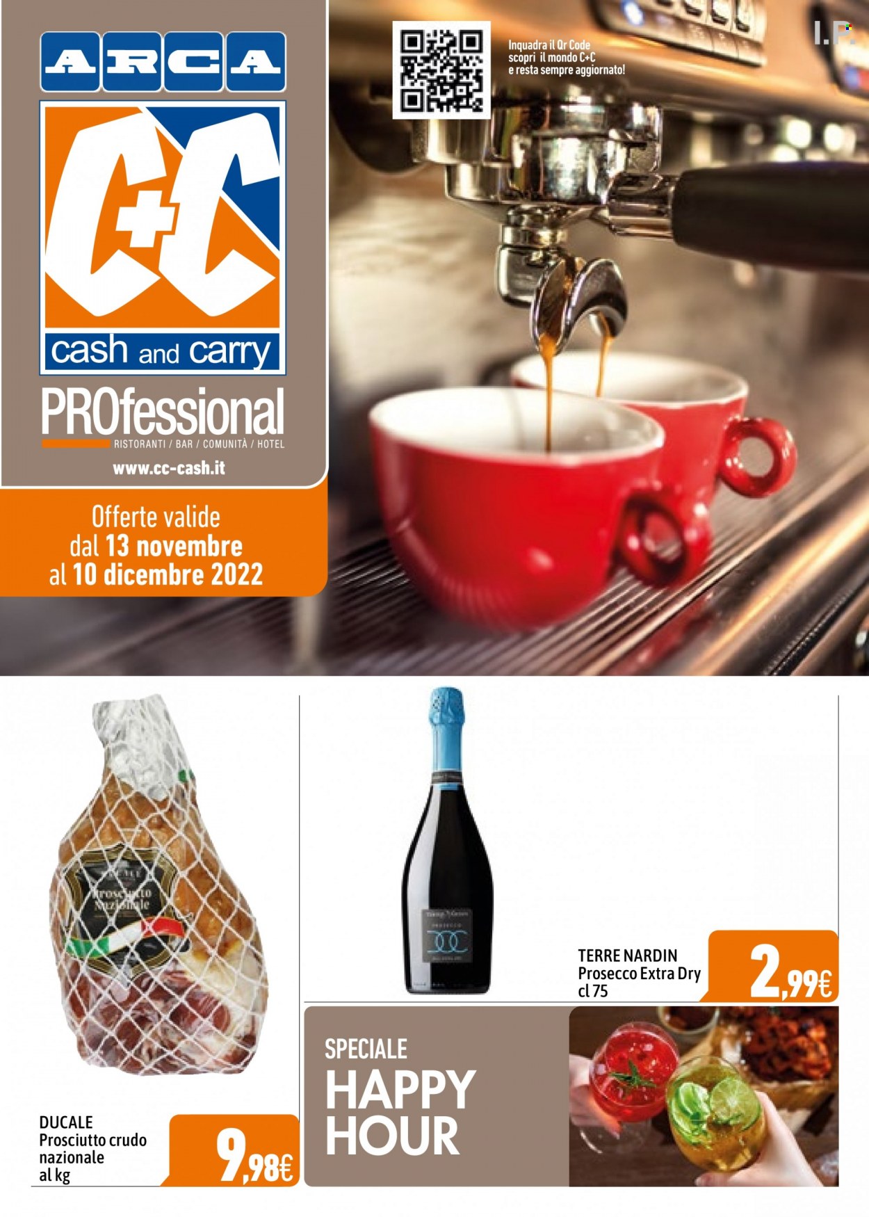 thumbnail - Volantino C+C Cash & Carry - 13/11/2022 - 10/12/2022 - Prodotti in offerta - prosciutto, prosciutto crudo, Prosecco. Pagina 1.